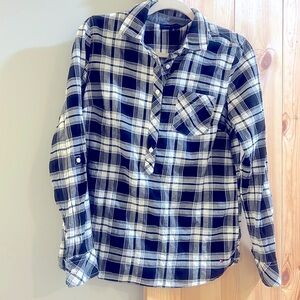 Tommy Hilfiger ladies blue plaid top size med